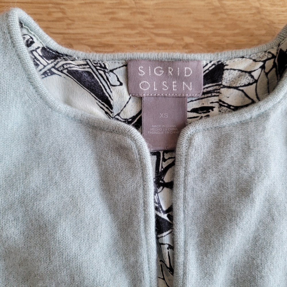 Sigrid Olsen Light Blue Cashmere And Silk Cardigan XS - Picture 5 of 15